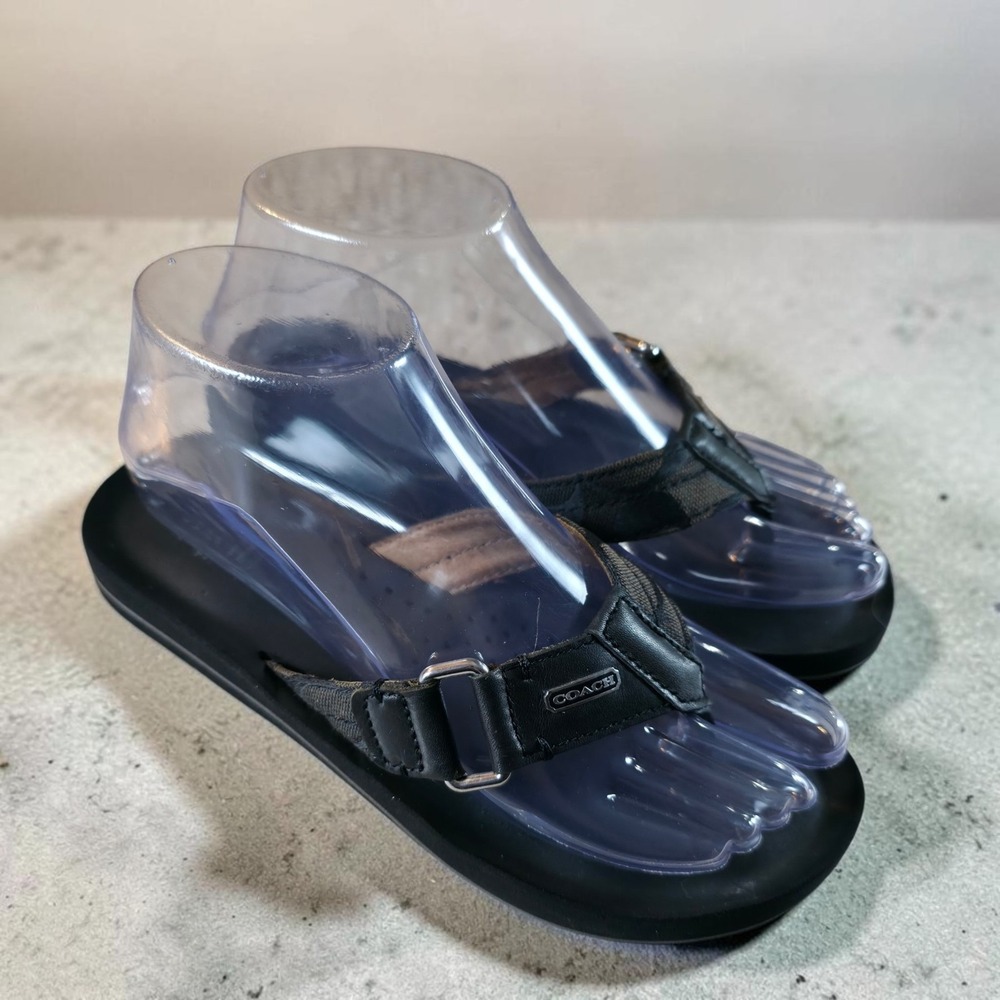 Coach Woman's Black Jada Signature C Slip On Sandals Size 6 B